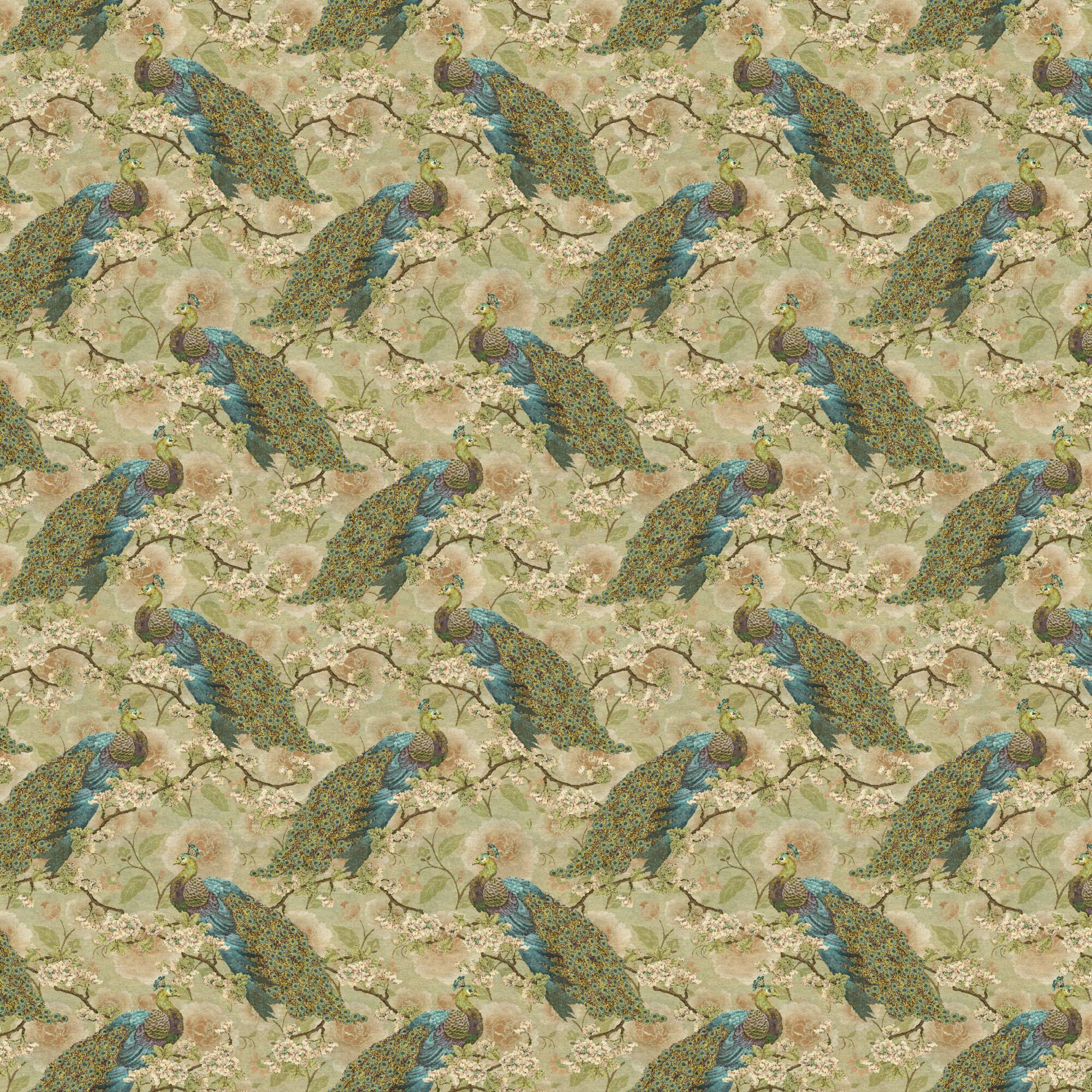 Springs Creative Multicolor Peacock Floral Cotton Fabric